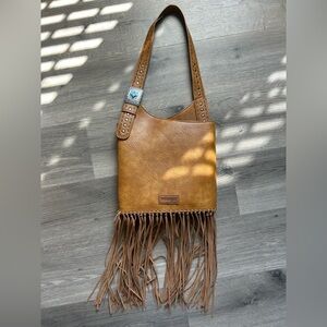 Wrangler Fringe Leather Shoulder Bag